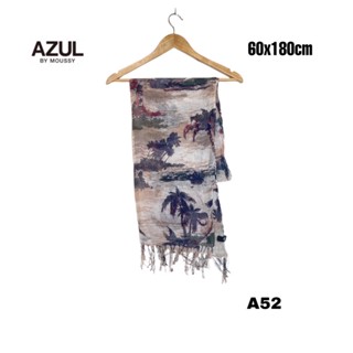 AZUL scarf ผ้าพันคอ ผ้าคลุมไหล่ แบรนด์ดีญี่ปุ่นลายธรรมชาติ 60x180cm A52