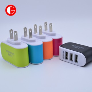 GoodSJ เครื่องชาร์จขนม 3usb ไฟ LED ที่ชาร์จโทรศัพท์มือถือหัวชาร์จ 3USB 3U ที่ชาร์จขนมขายส่ง