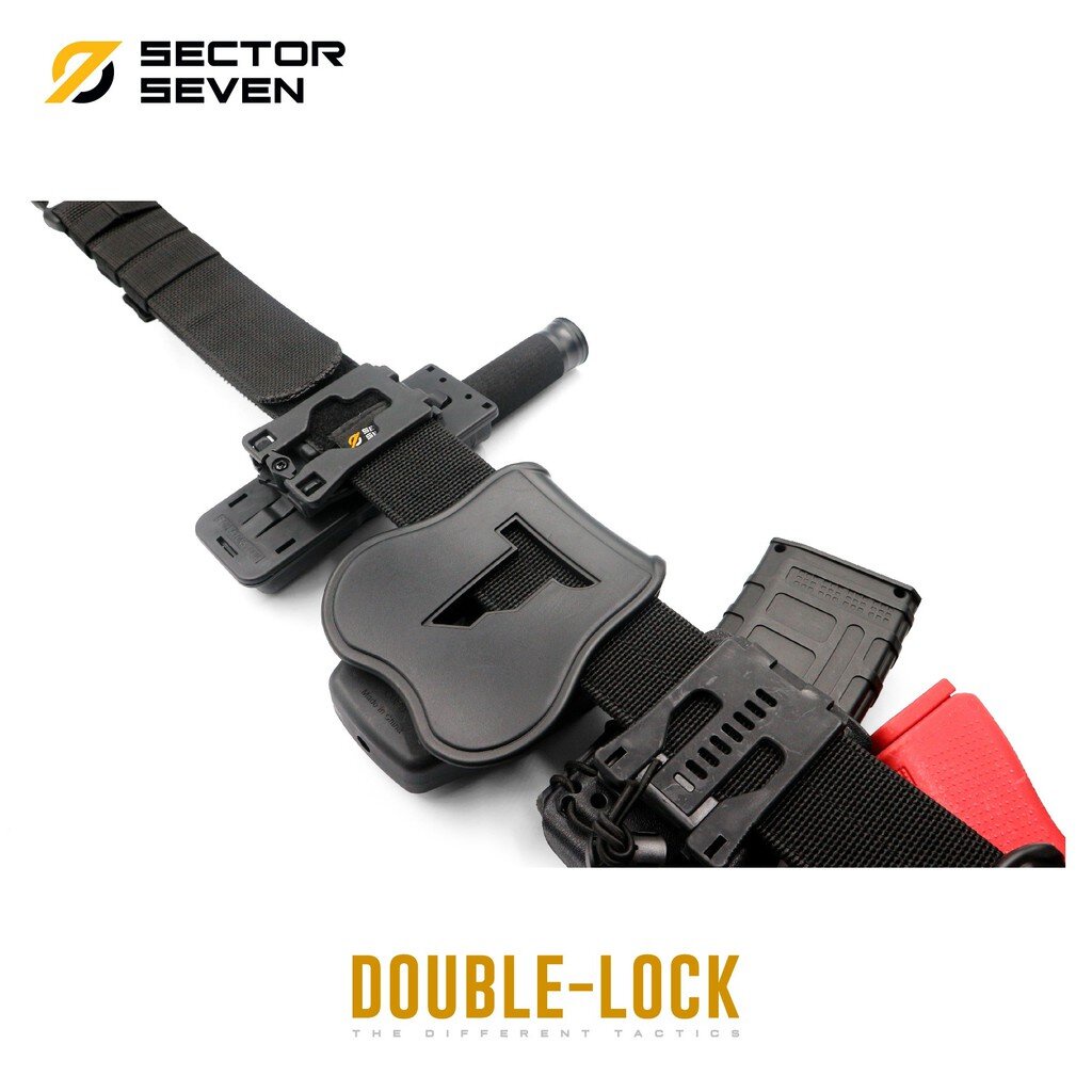 【SECTOR SEVEN】 เข็มขัดสนาม หัวดับเบิ้ลล็อค ล็อค 2 ชั้น Double-Lock สำหรับสาย Tactical รับน้ำหนักอุปกรณ์เสริมได้ดี