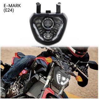 E-MARK E24 LED Motorcycle Front Headlight With White DRL For Yamaha MT 07 FZ 07 MT07 MT-07 FZ-07 2014 2015 2016 2017 Hea