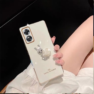 พร้อมส่ง ใหม่ เคสโทรศัพท์มือถือแฟชั่น แบบนิ่ม กันเลนส์กล้อง ลายกระต่ายน่ารัก สําหรับ OPPO A58 A78 4G 2023 OPPOA584G