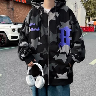 พร้อมส่งเสื้อ​กัน​หนาว​ แขนยาว มีซิป มี​ฮู้ด ทรง​หลวม​ ใส่สบาย