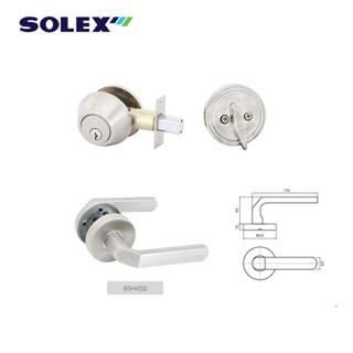 SOLEX ชุดกุญแจฝัง+มือจับสแตนเลสNO.65H4SS