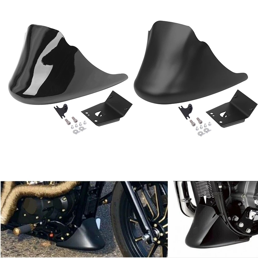 A- ALL-IN-One Black Chin Fairing สปอยเลอร์ด้านหน้าเหมาะกับ Harley Davidson XL Sportster 883 1200
