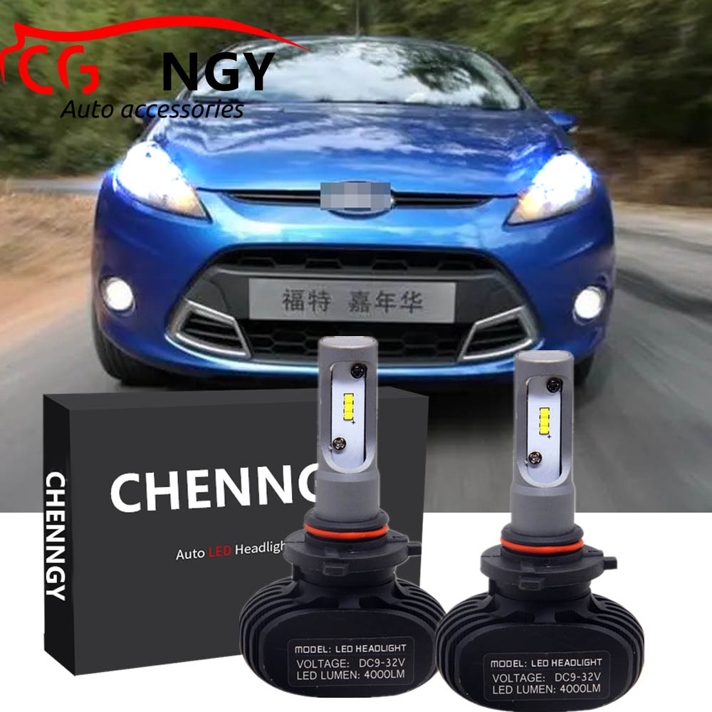 สําหรับ Ford Fiesta ปี 2009-2017 (โคมไฟหัว) - ไฟหน้า LED 2 ชิ้น 6000K ชุดหลอดไฟสีขาวเปลี่ยนหลอดฮาโลเจน CG