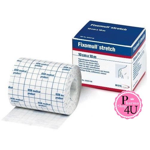 FIXOMULL Stretch ฟิกซ์โซมูล เทป ปิดแผล เทป ปิดแผล ชนิด เนื้อนุ่ม อเนกประสงค์ 10ซม.x10ม.[4450]