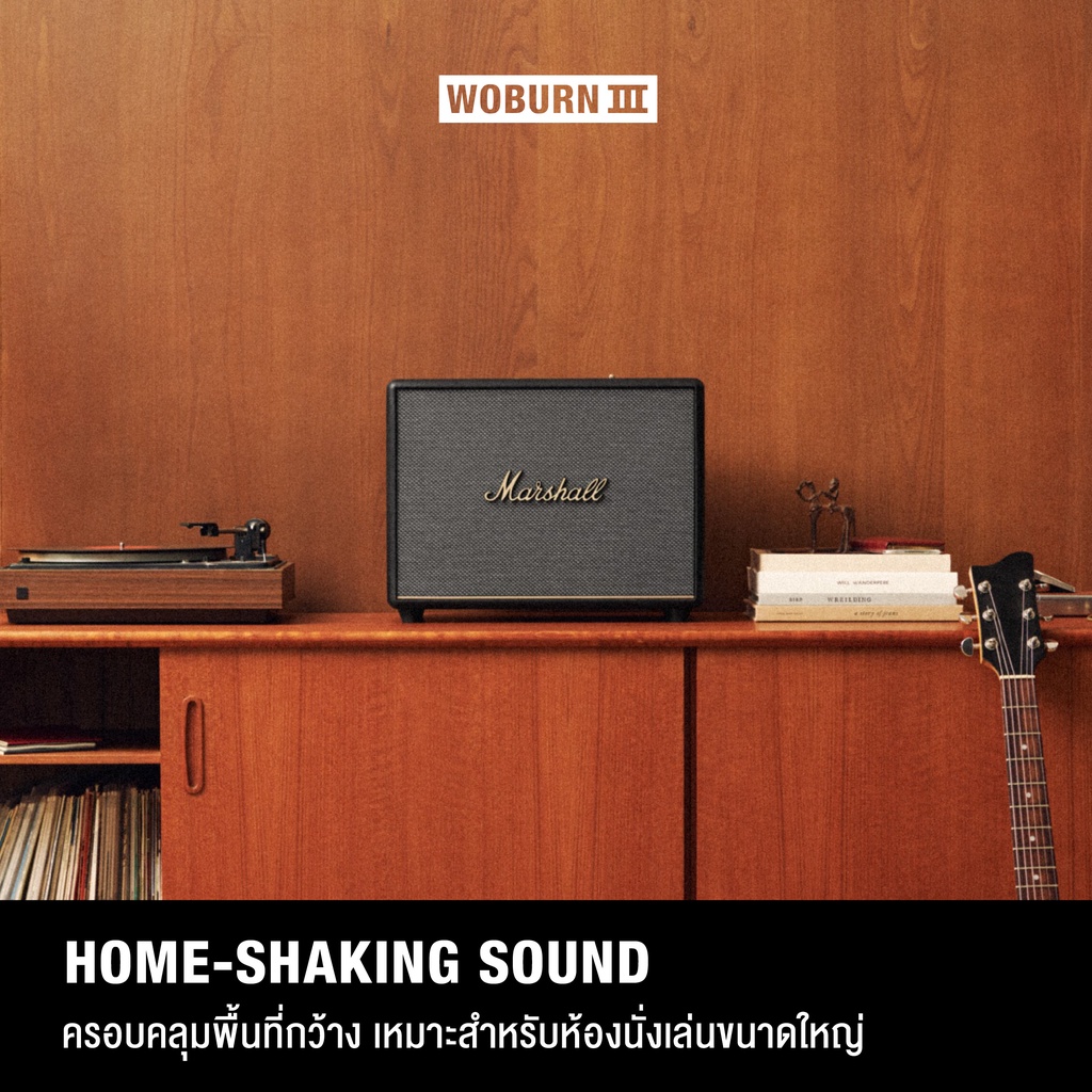 MARSHALL Woburn III Black -  รับประกัน 1 ปี + ส่งฟรี - ลำโพงบลูทูธ ลำโพง marshall ลําโพง bluetooth