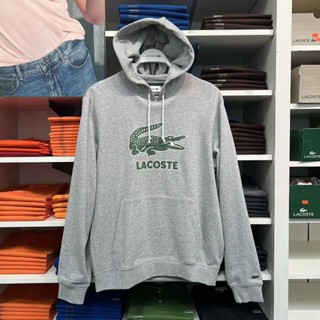 Lacoste เสื้อกันหนาวลําลอง มีฮู้ด ผ้าฝ้าย ใส่สบาย สําหรับผู้ชาย
