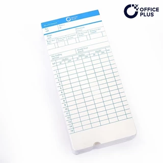 Office Plus บัตรตอก บัตรตอกเวลา ออฟฟิศพลัส (แพ็ค 100 ใบ) ใช้ได้กับเครื่องตอกบัตร OfficePlus ทุกรุ่น