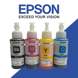 EPSON 664 หมึกแท้ 100% Original 4 สี BK, C, M, Y ไม่มีกล่อง ใช้กับเอปสันรุ่น L120/L360/L121/L310/L405/L1300/130/110/L111