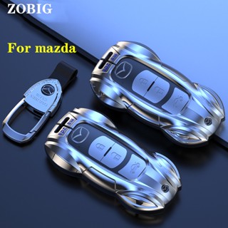 Zobig เคสกุญแจรีโมตรถยนต์ โลหะผสมสังกะสี สําหรับ Mazda 3 6 8 Miata MX-5 CX-3 CX-5 CX-7 CX-9 2-3 ปุ่ม