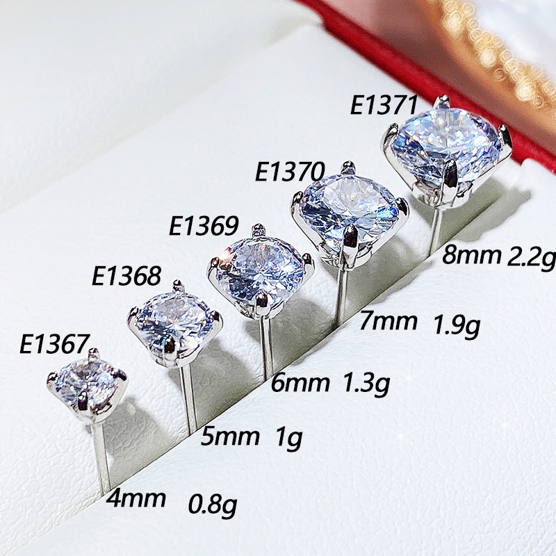 925 เงินสเตอร์ลิงคลาสสิก 4 กรงเล็บ Cubic Zirconia ต่างหูสตั๊ดสําหรับผู้หญิง Minimalist อเนกประสงค์ทุกวันสวมใส่ต่างหูสาวเครื่องประดับ