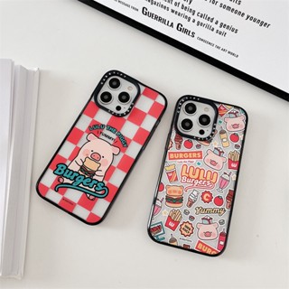 Casetify LULU THE PIGGY BURGERS เคสโทรศัพท์มือถืออะคริลิค TPU กันกระแทก ลายตัวอักษร สําหรับ iPhone 14 Pro MAX 14 Plus 13 Pro MAX 12 Pro MAX 11