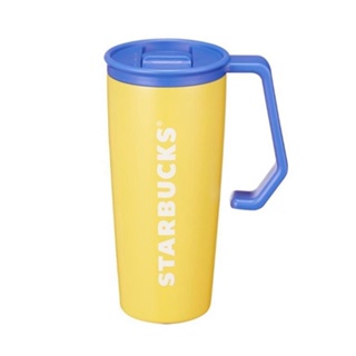 🎀【พร้อมส่ง】 2022 แก้วสตาร์บัคส์เกาหลี Starbucks Korea SS Summer yellow chubby handle tumbler 473ml/ 16oz