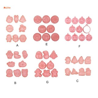 Mojito แม่พิมพ์กดแป้ง พายมือ ลายการ์ตูนคริสต์มาส สําหรับทําเบเกอรี่ 8 ชิ้น