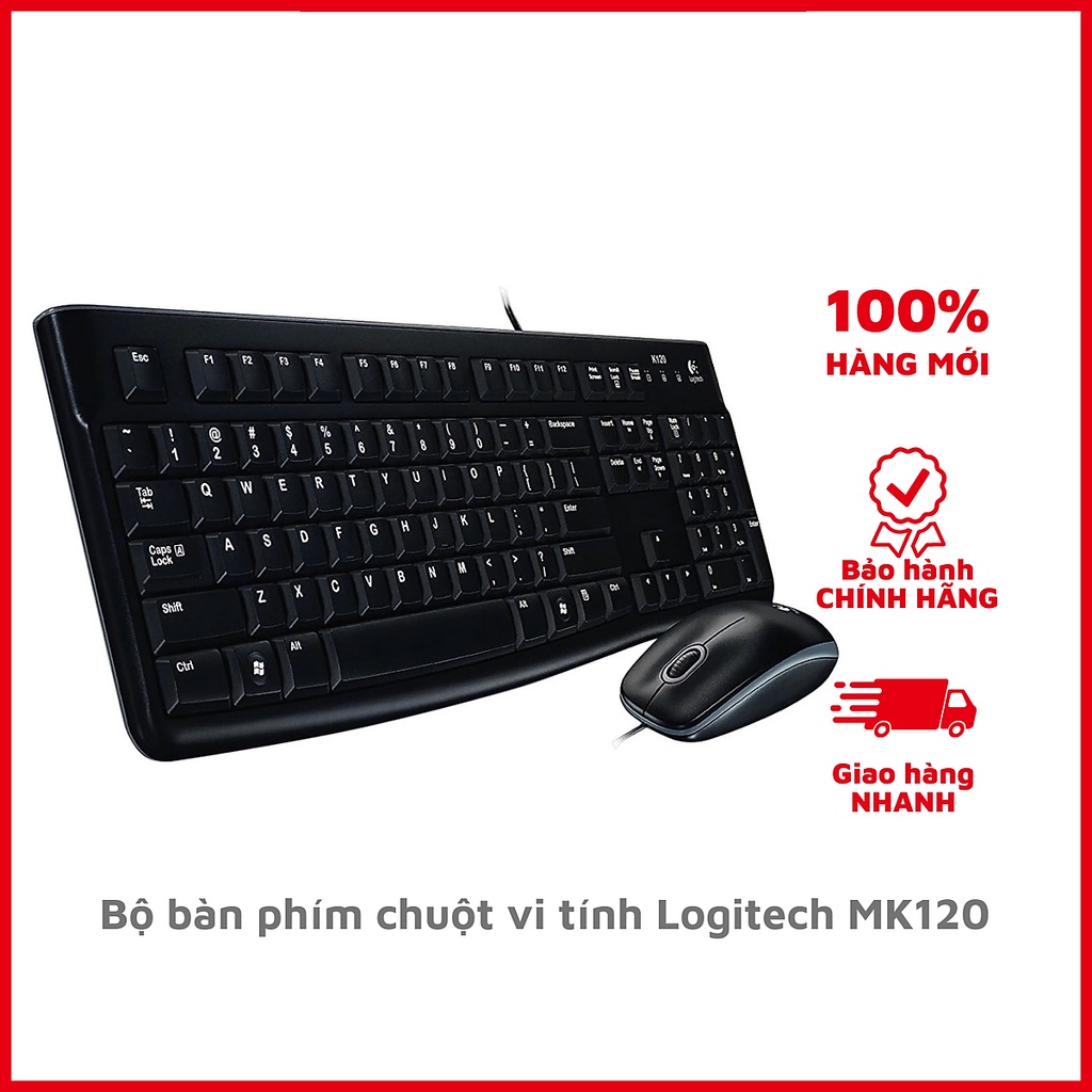 เมาส์ + คีย์บอร์ดคอมพิวเตอร์ logitech MK120 ของแท้