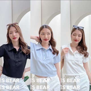 🎀เสื้อครอปโปโลผ้าลูกฟูก