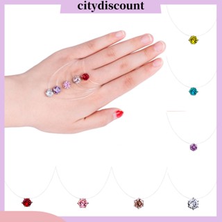 &lt;citydiscount&gt;  City_ เครื่องประดับสร้อยคอโซ่จี้เพชรรัสเซียสําหรับผู้หญิง