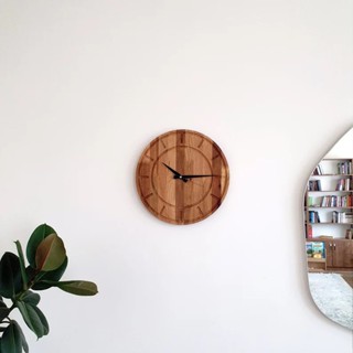 [FudFudAR] ฝุด-ฝุด-อะ นาฬิกาไม้สัก แบบที่ 14 I นาฬิกาแขวนผนัง Teak Wood Wall Clock เดินเงียบ นาฬิกาไม้ wooden wall clock