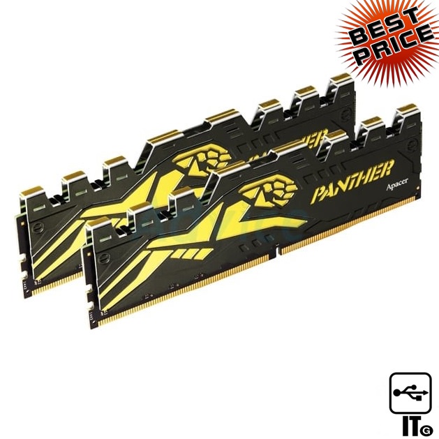 แรม RAM DDR4(3200) 16GB (8GBX2) APACER PANTHER GOLDEN แรมคอมพิวเตอร์ PC ประกัน LT.