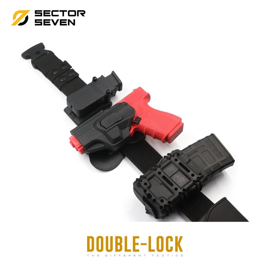 【SECTOR SEVEN】 เข็มขัดสนาม หัวดับเบิ้ลล็อค ล็อค 2 ชั้น Double-Lock สำหรับสาย Tactical รับน้ำหนักอุปกรณ์เสริมได้ดี