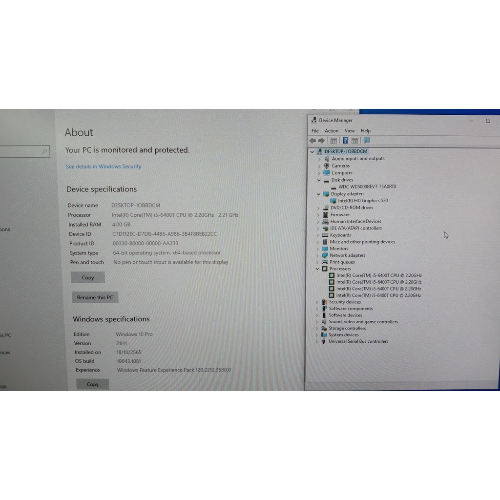 คอมพิวเตอร์มือสองLenovo All in one AIO รุ่นM700z/ Corei5-6400T 2.10GHz/ 4GB/ HDD 500GB/ 20”LED พร้อมใช้งาน #7