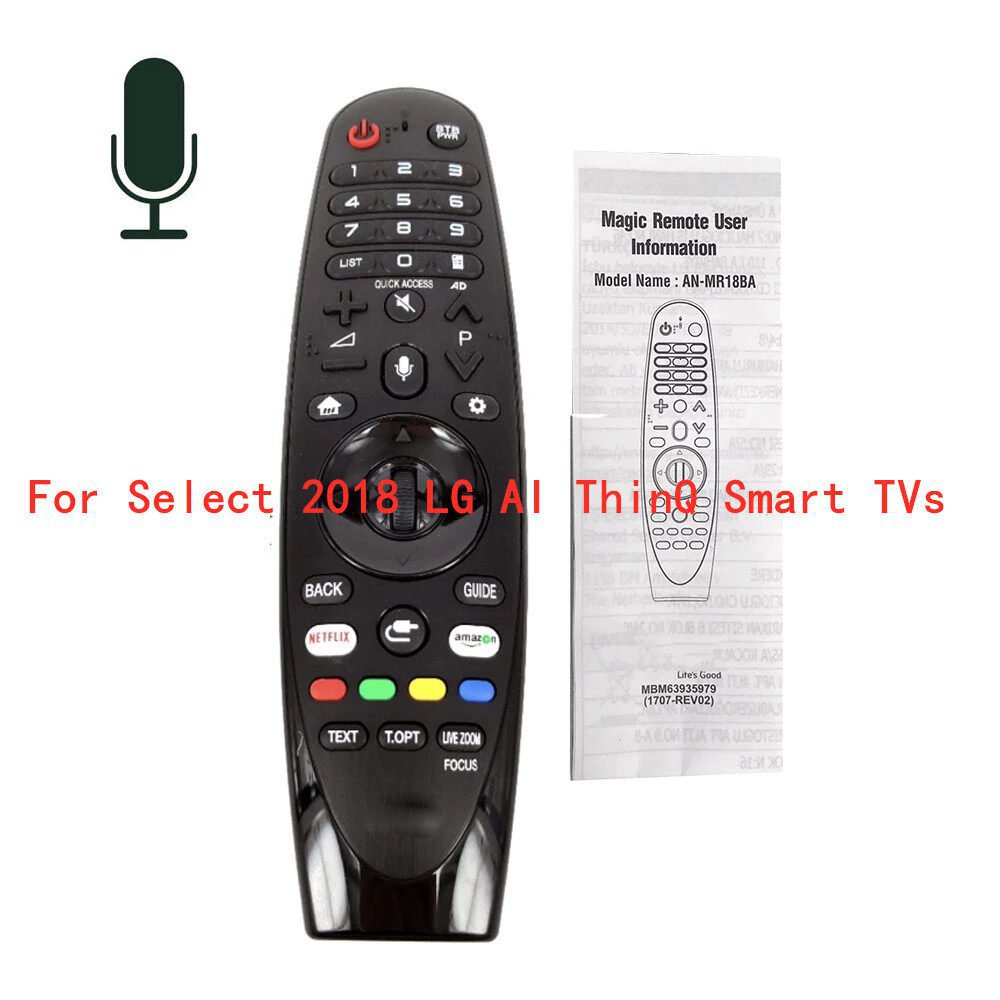 สําหรับ LG Magical Original AN-MR19BA AKB75635305 เลือก 2019 AI ThinQ Voice Magic Smart TV MR18BA. รีโมทคอนโทรล เสียง Mate 2018 พร้อม Co EU
