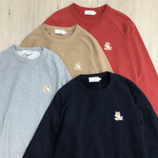Mk เสื้อกันหนาว ผ้าฝ้าย ปักลายสุนัขจิ้งจอก หลากสี