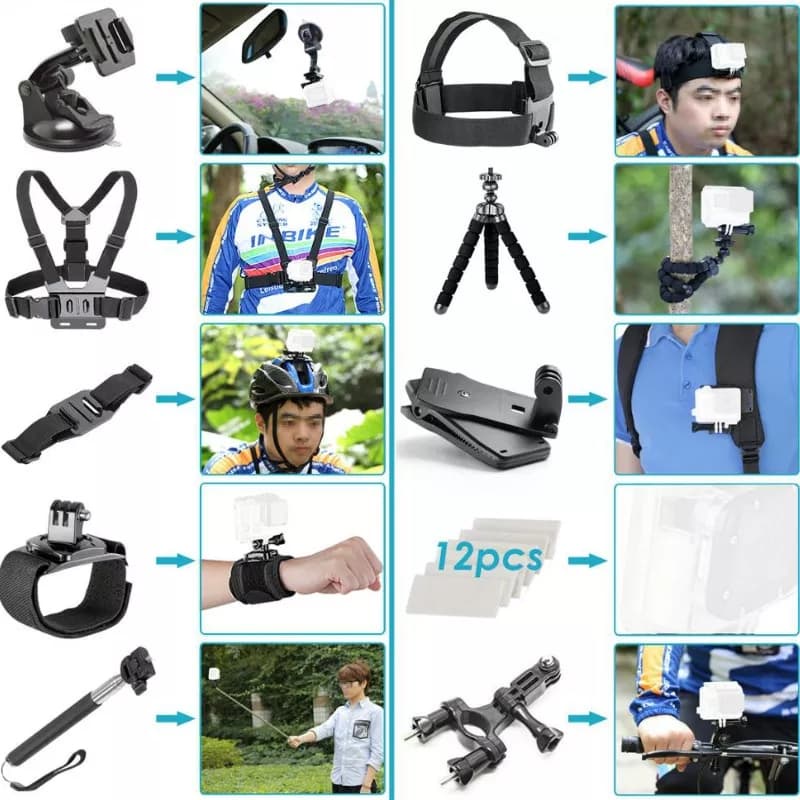ชุดอุปกรณ์เสริมสำหรับกล้องแอคชั่นแคม,ชุดอุปกรณ์เสริมสำหรับกล้อง Accioncam Nanotech ,Gopro สต็อกในไทย