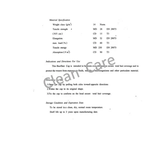(ขายยกลัง 1,000 ชิ้น)หมวกตัวหนอน Clean Care ราคาถูก และโรงงานอาหาร ความยาว 21 นิ้ว มาตราฐานในไทย