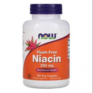 NOW Foods, Flush-Free Niacin, 250 mg, 180 Veg Capsules