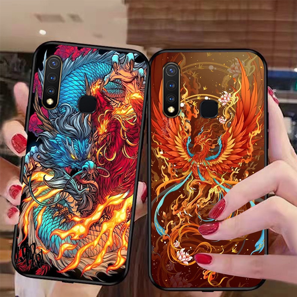 เคสโทรศัพท์ราคาถูกสําหรับ vivo y19 / vivo u3 เสือ มังกร phoenix