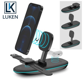 Luken 3 In 1 ที่ชาร์จไร้สาย 15W แบบแม่เหล็ก ชาร์จเร็ว สําหรับ iP 12 Pro Max App Watch Airp