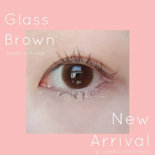 Glass Brown Comfii Contactlens คอนแทคเลนส์ Hyaluron จาก เกาหลี รุ่นขายดี เท่าตาดำ