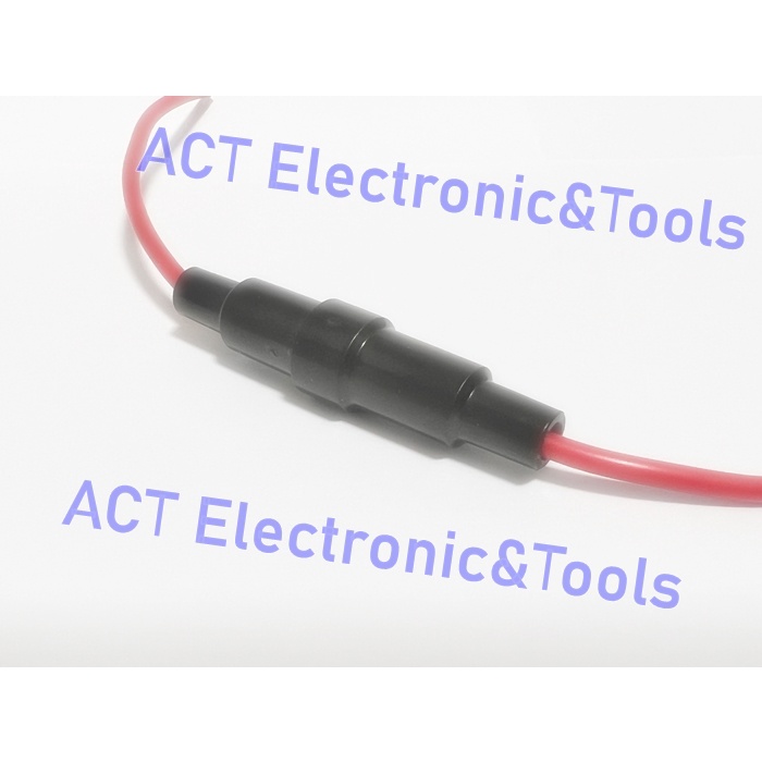กระบอกฟิวส์แก้ว ขนาด 5x20 มม. สายไฟ 22 AWG พร้อทฟิวส์ 10A Glass tube fuse holder 5x20 mm. Wire22 AWG