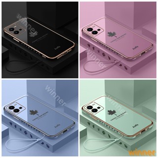 เคส Vivo Y35 Y75 Y55 Y30 5G Y22 Y22S Y16 Y15S Y15A Y01 Y01A Y21 Y21S Y33S Y20 Y20s Y12s ใหม่ โทรศัพท์มือถือแบบนิ่ม ลายใบเมเปิ้ล คลาสสิก สีสดใส 1FY สําหรับ