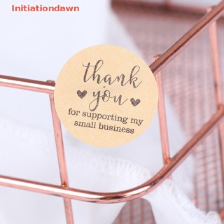 [Initiationdawn] สติกเกอร์ฉลากกระดาษ Thank You ทรงกลม แฮนด์เมด สําหรับตกแต่งเครื่องเขียน 500 ชิ้น ต่อม้วน