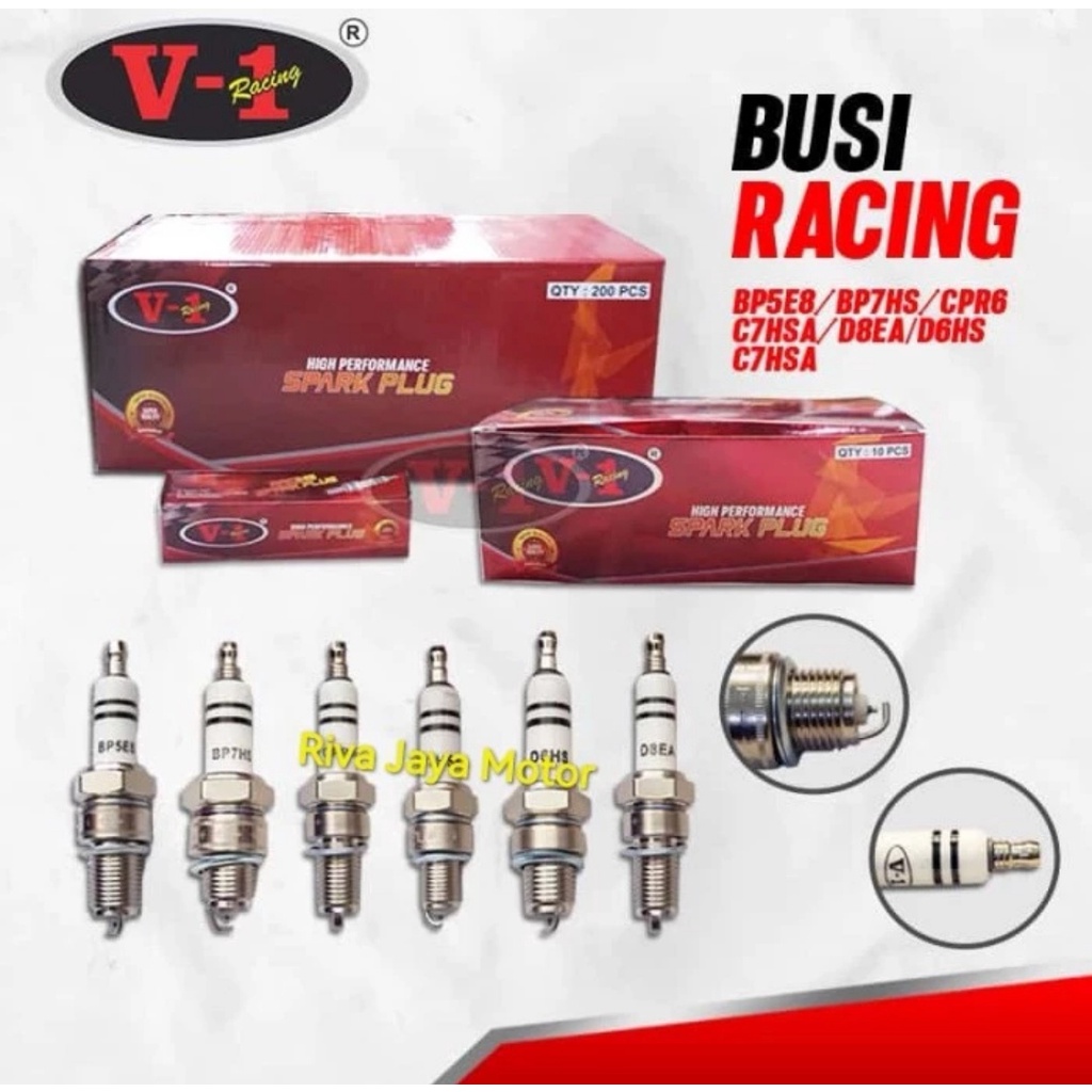 หัวเทียนซิ่ง V-1 Cpr6ea C7hsa Bp7hs D8ea D6hs Bp5es Karisma Vario Beat Supra X 125 Vixion Tornado Fu