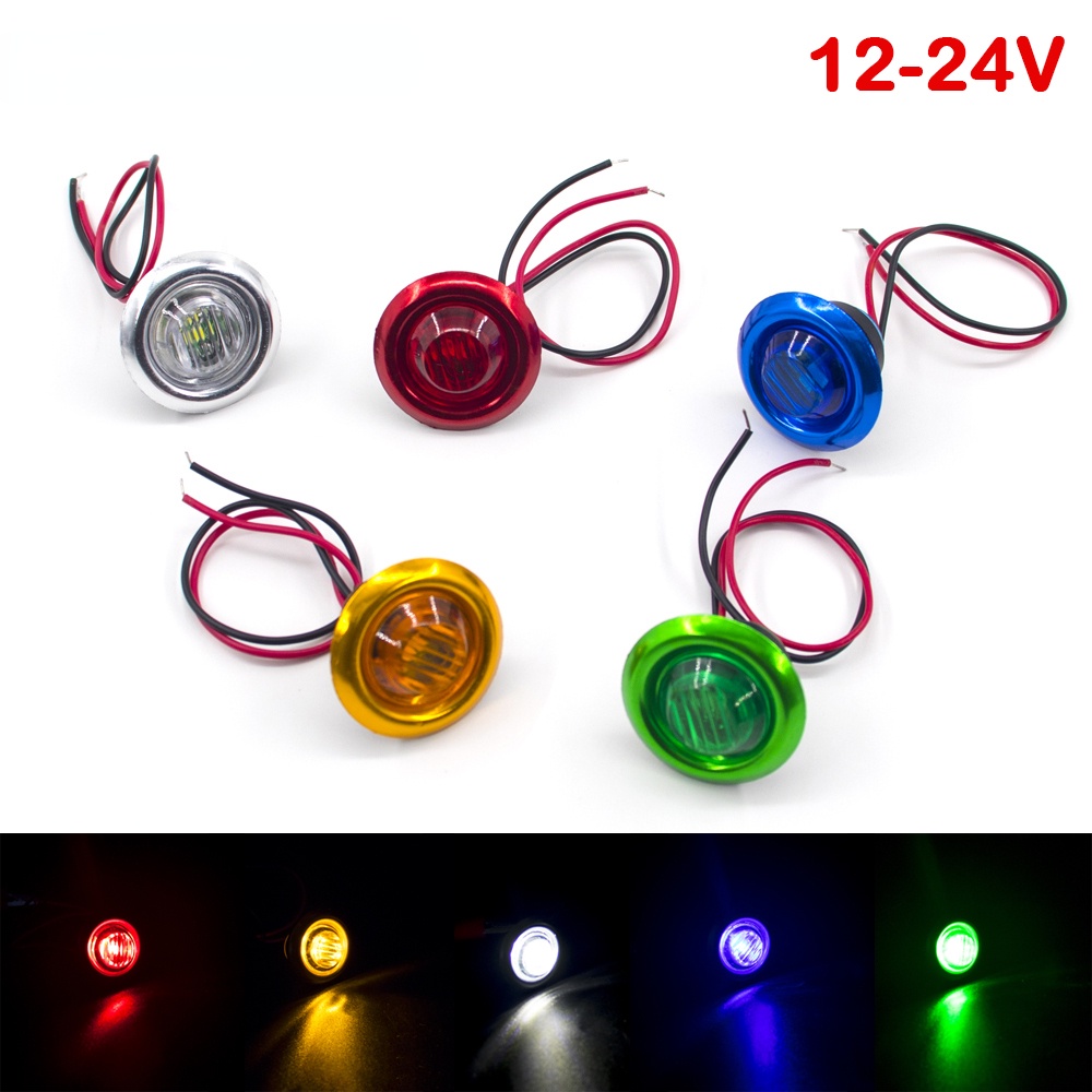 1 ชิ้น 12-24V 3/4" หลอดไฟเลี้ยว LED ทรงกลม สําหรับติดด้านข้างรถบรรทุก รถพ่วง รถแทรกเตอร์