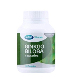 Mega We Care Ginkgo Biloba บรรจุ 60 แคปซูล เมก้า จิงโกะ มีส่วนช่วยเสริมการทำงานของสมอง