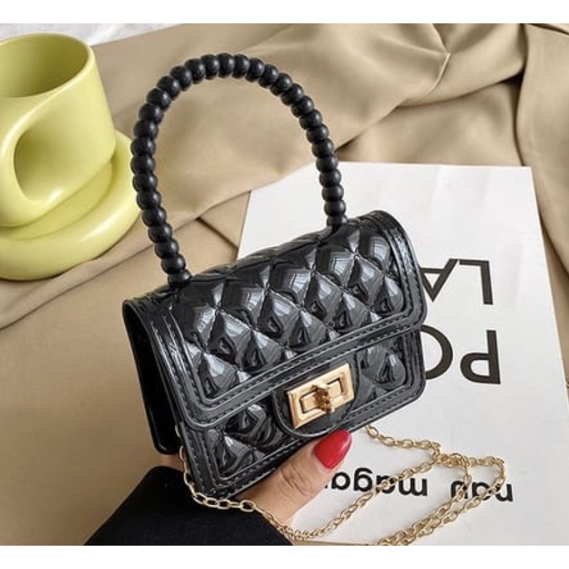 MINI PEARL JELLY BAG BOY QUILTED PEARL JELLY BAG