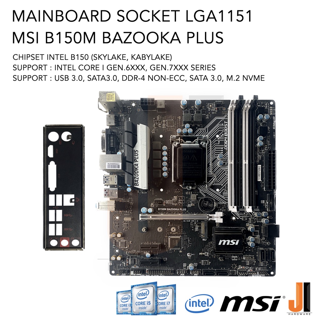 Mainboard MSI B150M BAZOOKA PLUS (LGA1151) รองรับ Core i Gen.6XXX และ Gen.7XXX (มือสองสภาพดีมีการรับ