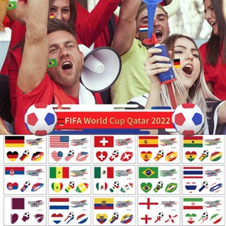 Fifa World Cup Qatar 2022 สติกเกอร์รอยสัก ลายโลโก้เชียร์ฟุตบอล 32 กันน้ํา กันเหงื่อ สําหรับติดตกแต่งปาร์ตี้