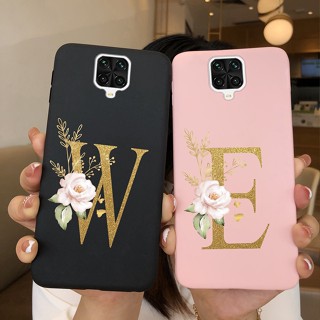 เคสโทรศัพท์ซิลิโคน TPU แบบนิ่ม ลายดอกไม้ และตัวอักษร สําหรับ Xiaomi Redmi Note 9 Pro Xiomi Redmi Note 9Pro Max Note 9S 6.67 นิ้ว