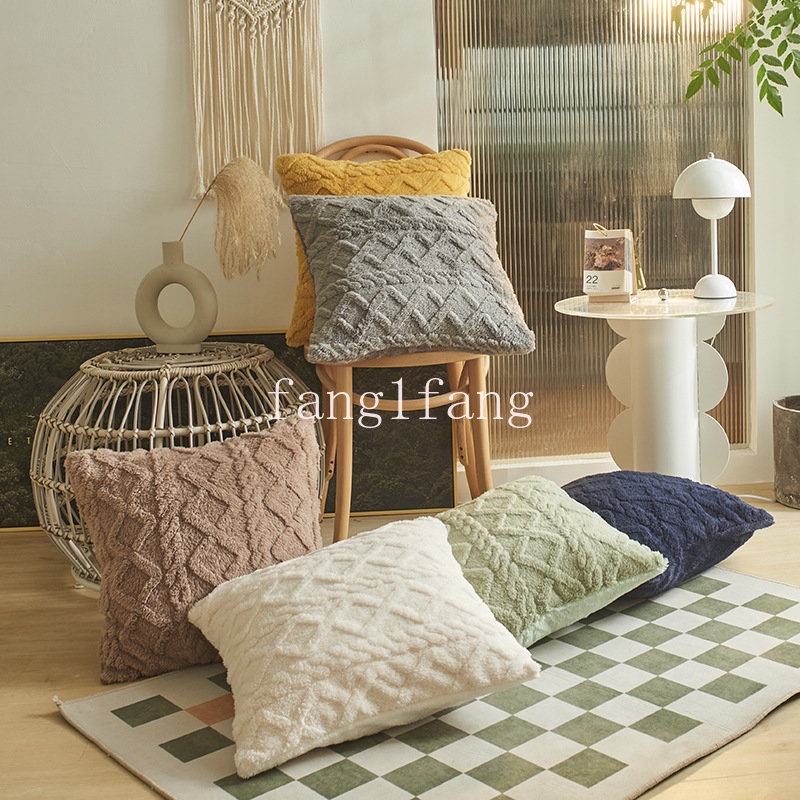 ปลอกหมอน ผ้าวูล ผ้ากํามะหยี่ แบบนิ่ม สีเบจ หรูหรา ขนาด 30x50 40x40x45x45 50x50 ซม. สําหรับตกแต่งโซฟา ห้องนอน รถยนต์