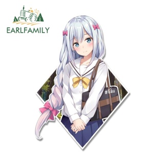 Earlfamily สติกเกอร์ไวนิล ลายการ์ตูนอนิเมะ Eromanga Sensei 13 ซม. x 9.2 ซม. สําหรับติดตกแต่งหน้าต่างรถยนต์