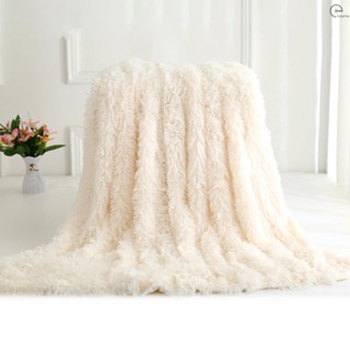 [T&amp;H] Long Fur Throw Blanket Super Soft Long Shaggy Faux Fur Lightweight Warm Cozy Plush Fluffy Decorative Blanket for Couch Bed Chair 51x 63