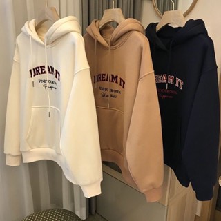 ⭐️ Dream IT เสื้อกันหนาวมีฮู้ด พรีเมี่ยม แบบหนา พอดีตัว L ⭐️ แจ๊กเก็ต DISTRO BASIC UNISEX วัยรุ่น ผู้หญิง ผู้ชาย ร่วมสมัย