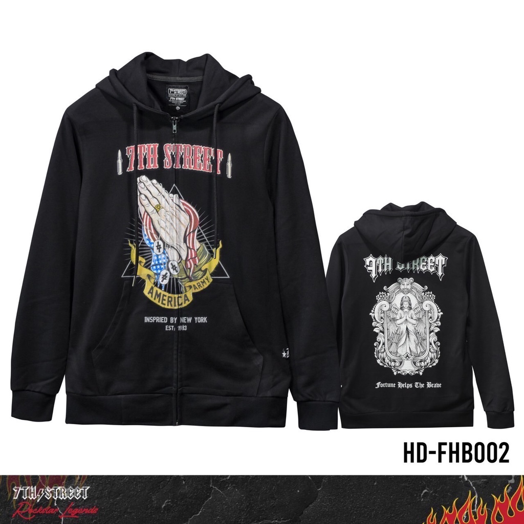 7th Street Hood เสื้อฮู้ด แบบซิบหน้า รุ่น HD-FHB002 - 7th_street - ThaiPick