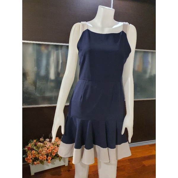 Se65144เดรสสีกรมท่ามือสอง